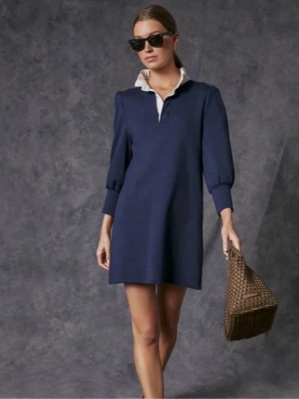 NWOT Tuckernuck Pomander Place Charlotte Navy Terry Collared Dress
